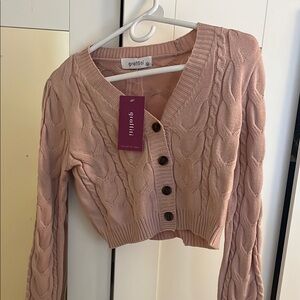 Raffi Women's Pink Cable Knit Sweater